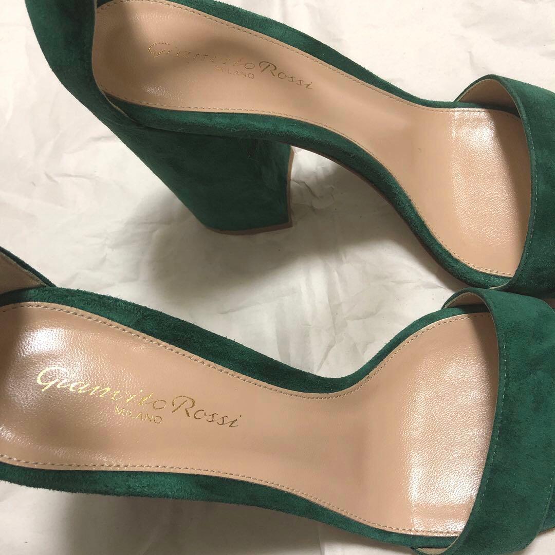 GianvitoRossi ジャンヴィットロッシ　スエード　サンダル　グリーン