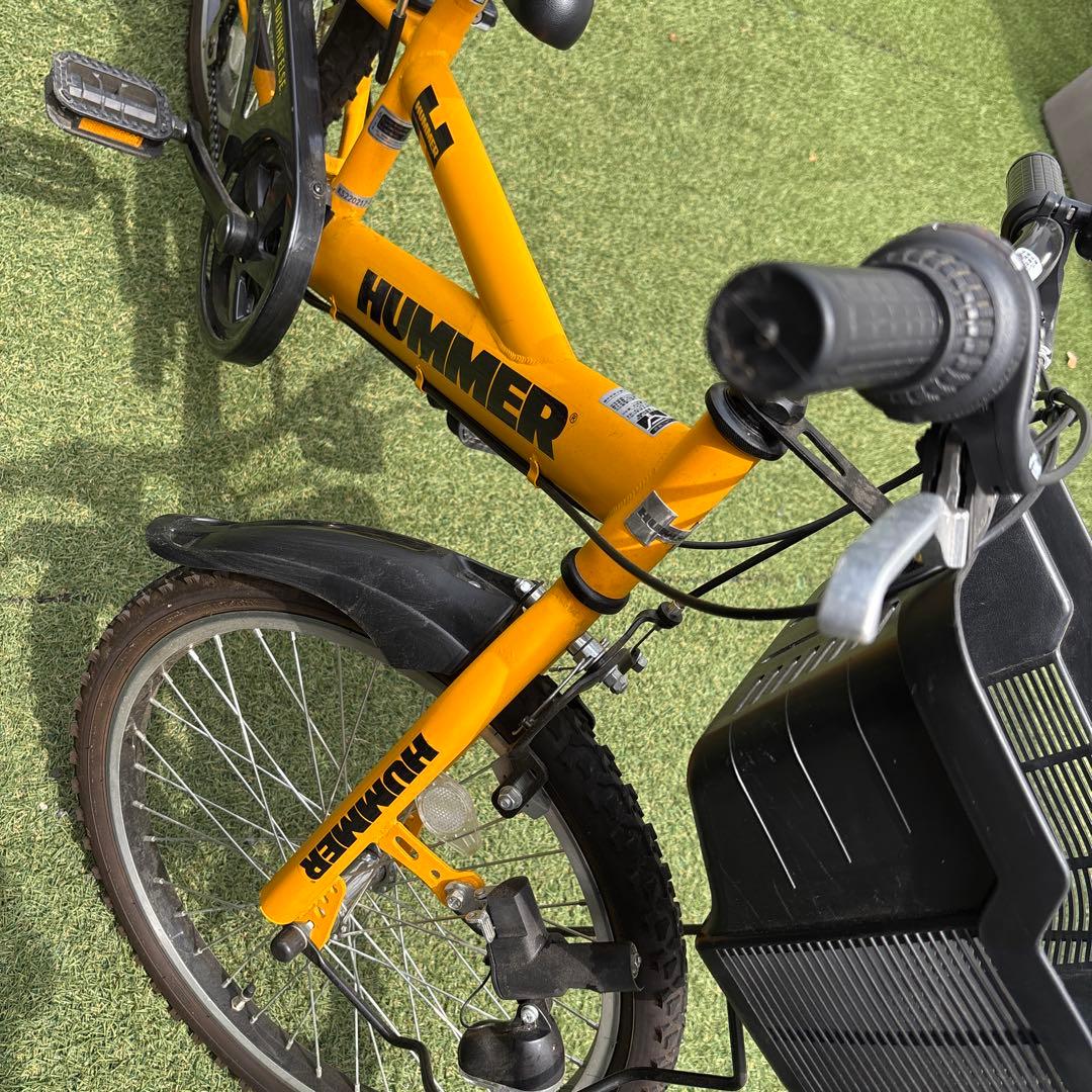 HUMMER 子供用自転車 イエロー 前カゴ付き