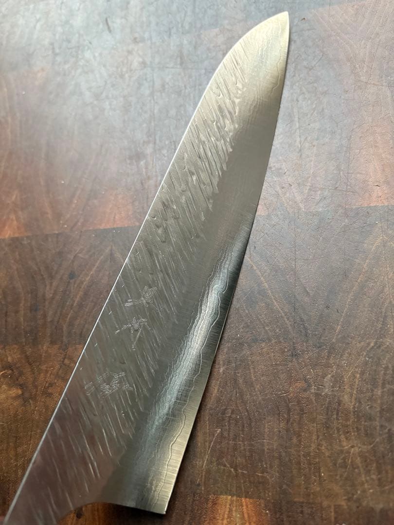 黒崎優　風神　ダマスカス　VG-10 牛刀　210mm 包丁　槌目　越前打刃物