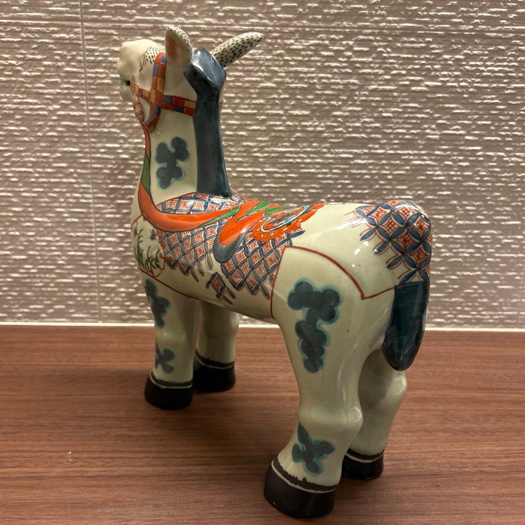 円左エ門　有田焼　馬　置物　大型28cm 縁起物　干支　午　陶器