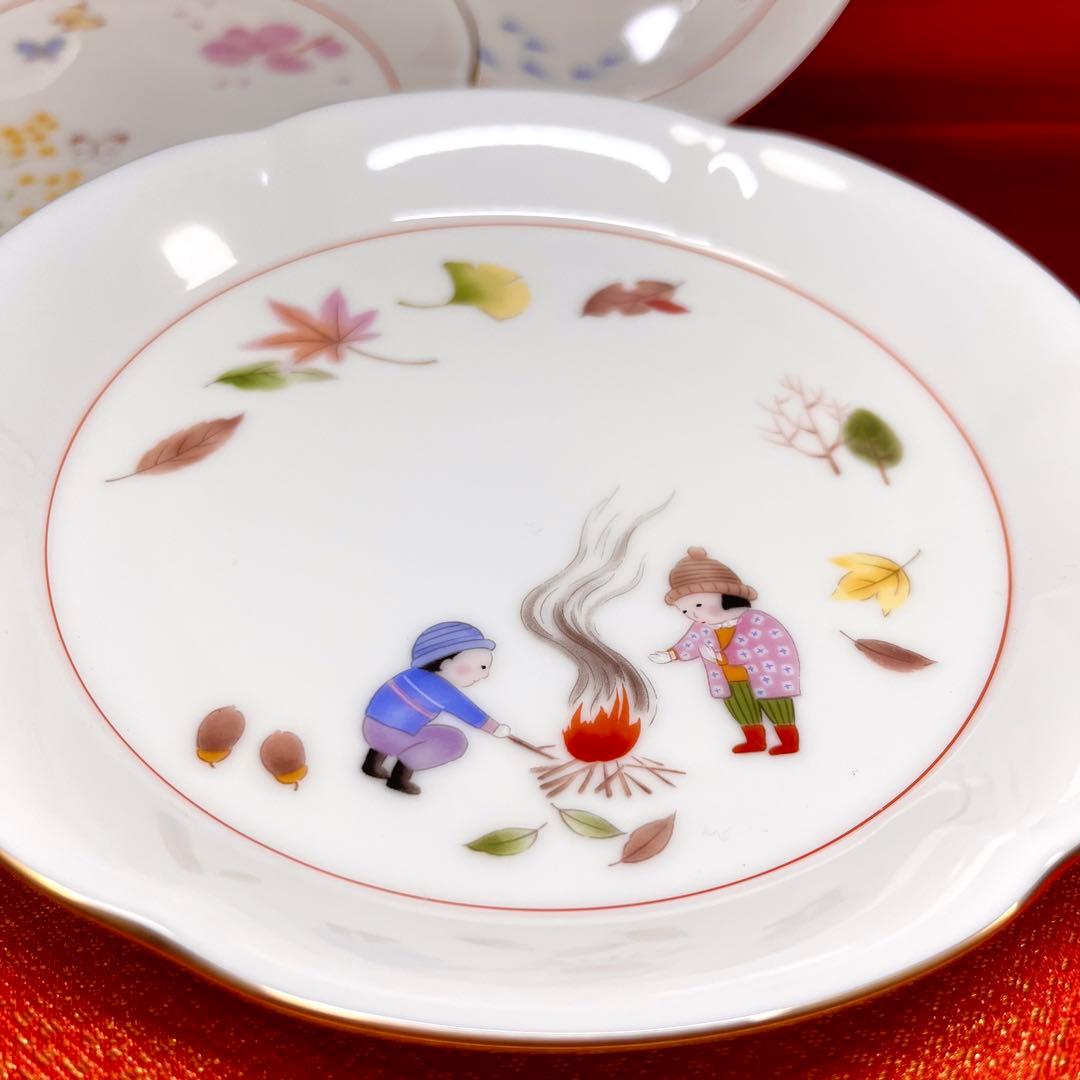 【天然石】 香蘭社 四季わらべ唄 金彩色絵 銘々皿 セット 他おまとめ