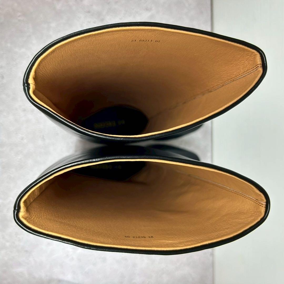 【極美品】ルタロン 2cmワイドシャフトロングブーツ LL レザー