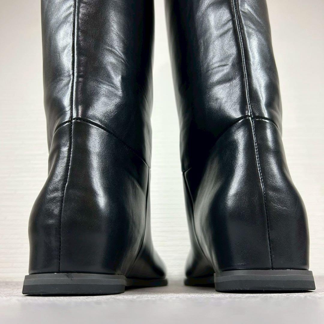 【極美品】ルタロン 2cmワイドシャフトロングブーツ LL レザー