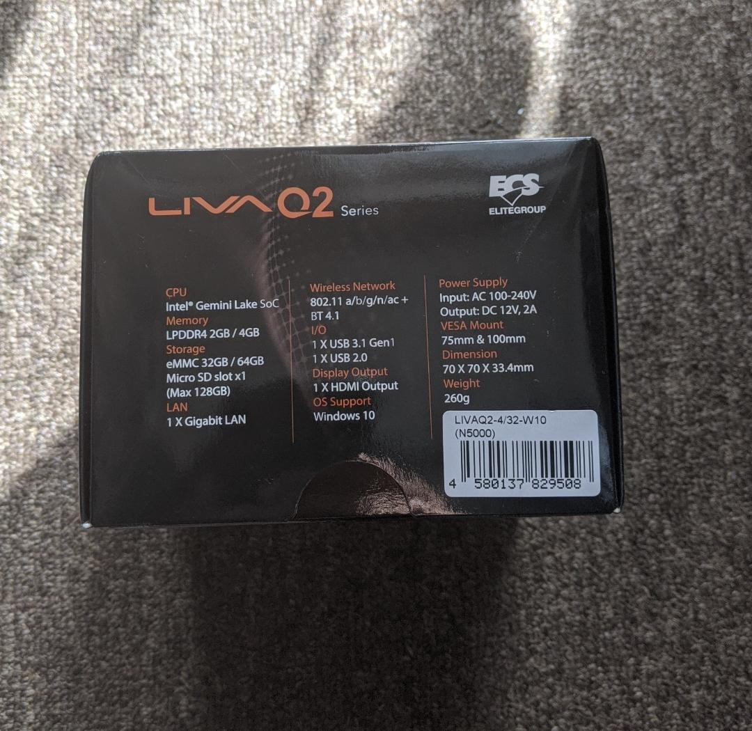 小型デスクトップパソコン LIVA Q2 N5000