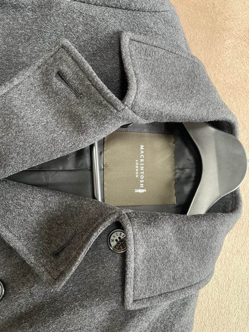 マッキントッシュロンドン　【ウール　カシミヤ混チャコールグレーコート38】