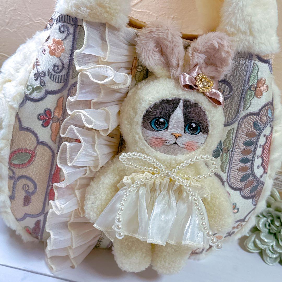 あ*き様 コヤンイサムチョン♡新柄インド刺繍のうさミルクちゃんのラウンドトートバ