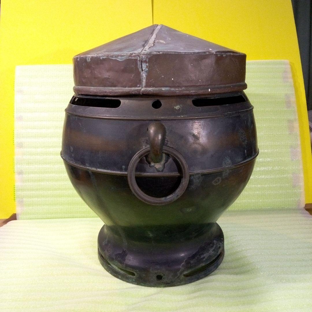 火鉢　手火鉢　蓋あり　フタ　レトロ　古民具　古道具　美術火鉢　インテリア