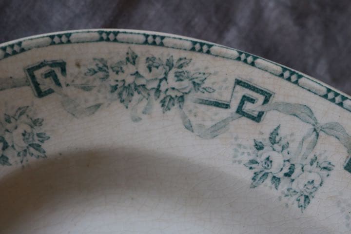 オーバル　プレート　saint Amand バラ　ガーランド　フランス