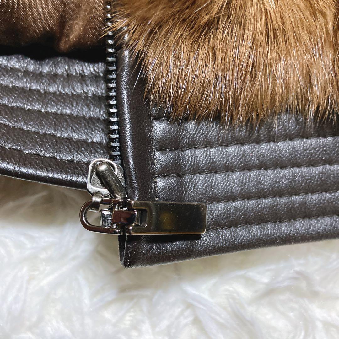 最高級⭐️ピエールカルダン　ラムレザージャケット　セーブル　シングルライダース