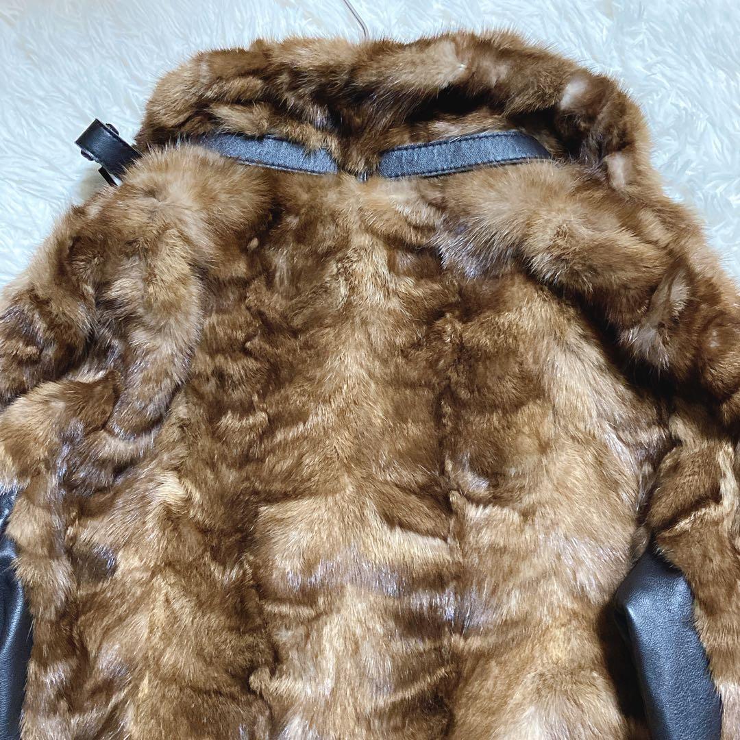 最高級⭐️ピエールカルダン　ラムレザージャケット　セーブル　シングルライダース