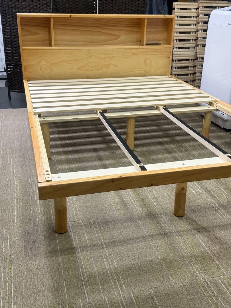 【洗浄消毒作業済】モダンデコ　ダブルサイズ　すのこベッド　フレーム