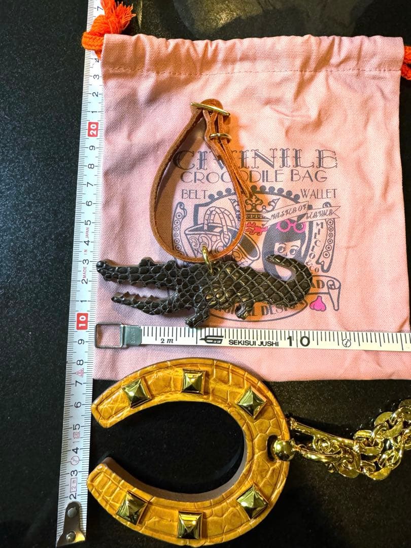 チビナイル　馬蹄チャーム&バングル チビワニ3点セット　クロコダイル　キャラメル