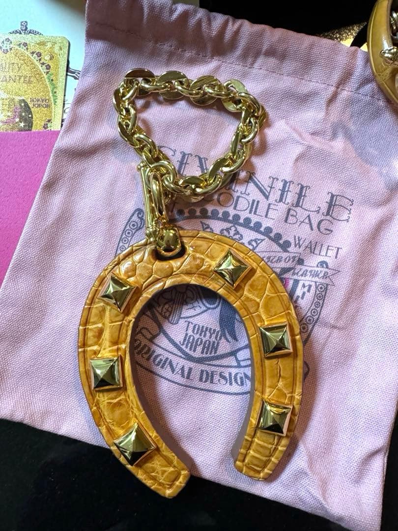 チビナイル　馬蹄チャーム&バングル チビワニ3点セット　クロコダイル　キャラメル