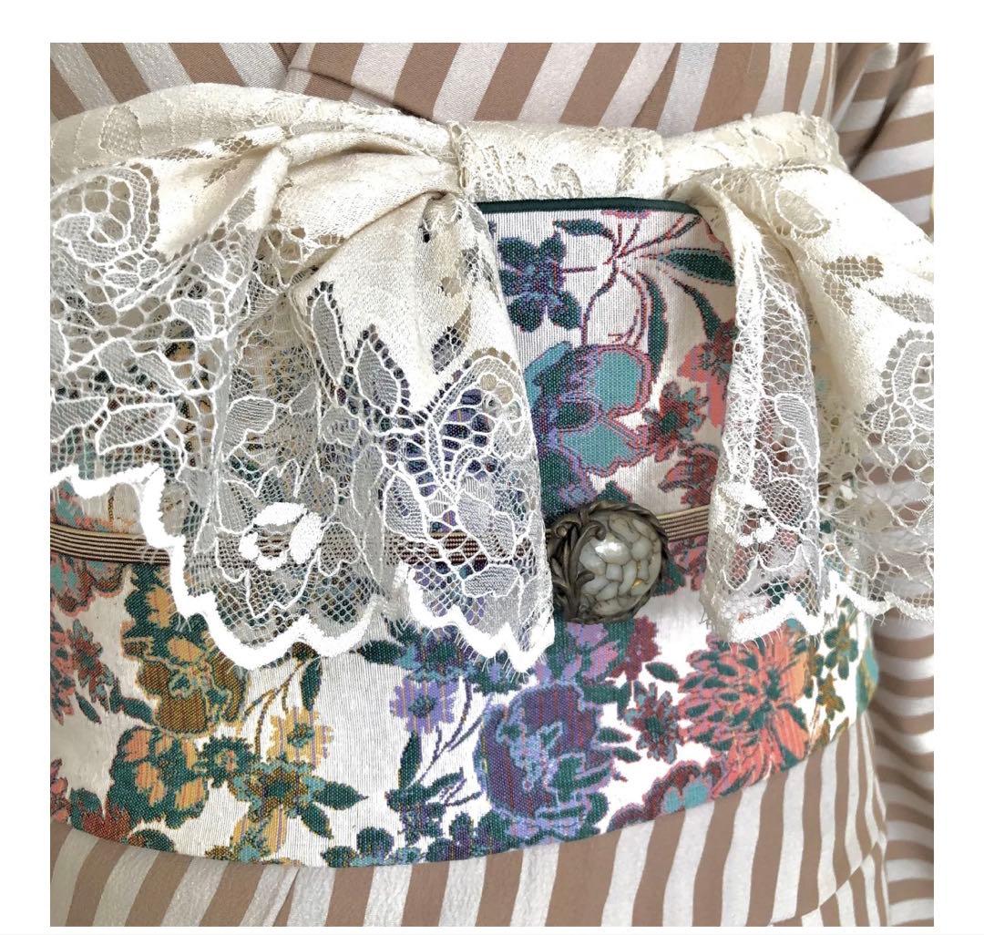 ツバキアン　tsubakian 兵児帯　フロレゾン　グリーン