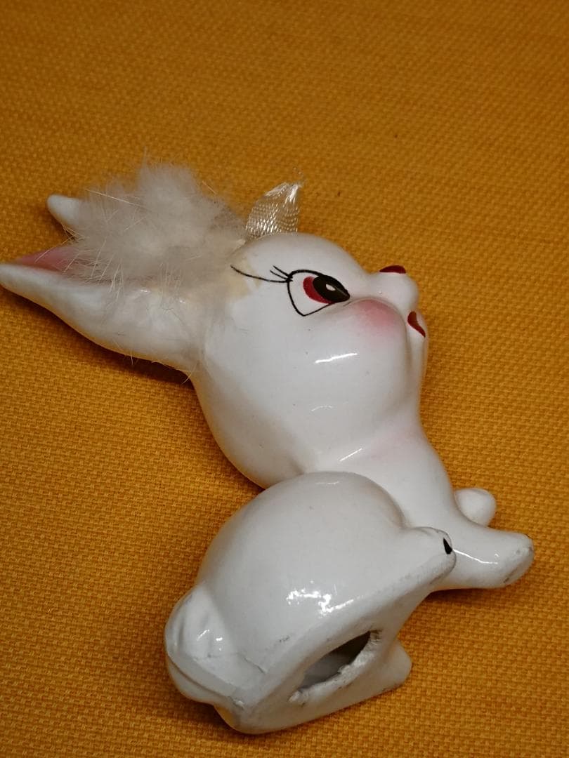 ねこ　うさぎ　人形　陶器　置物　インテリア　工芸品　美術品　A2526