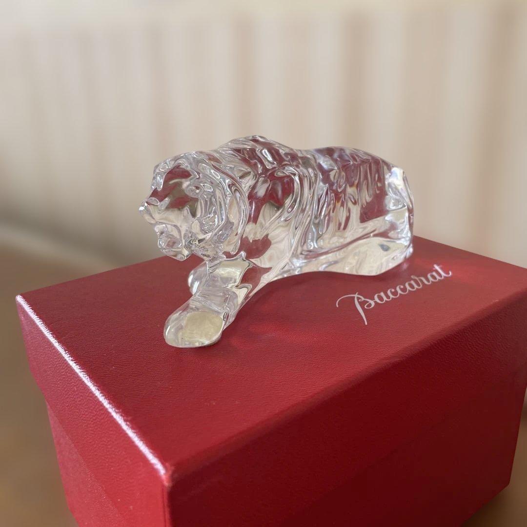 Baccarat クリスタル ライオン 置物　とら
