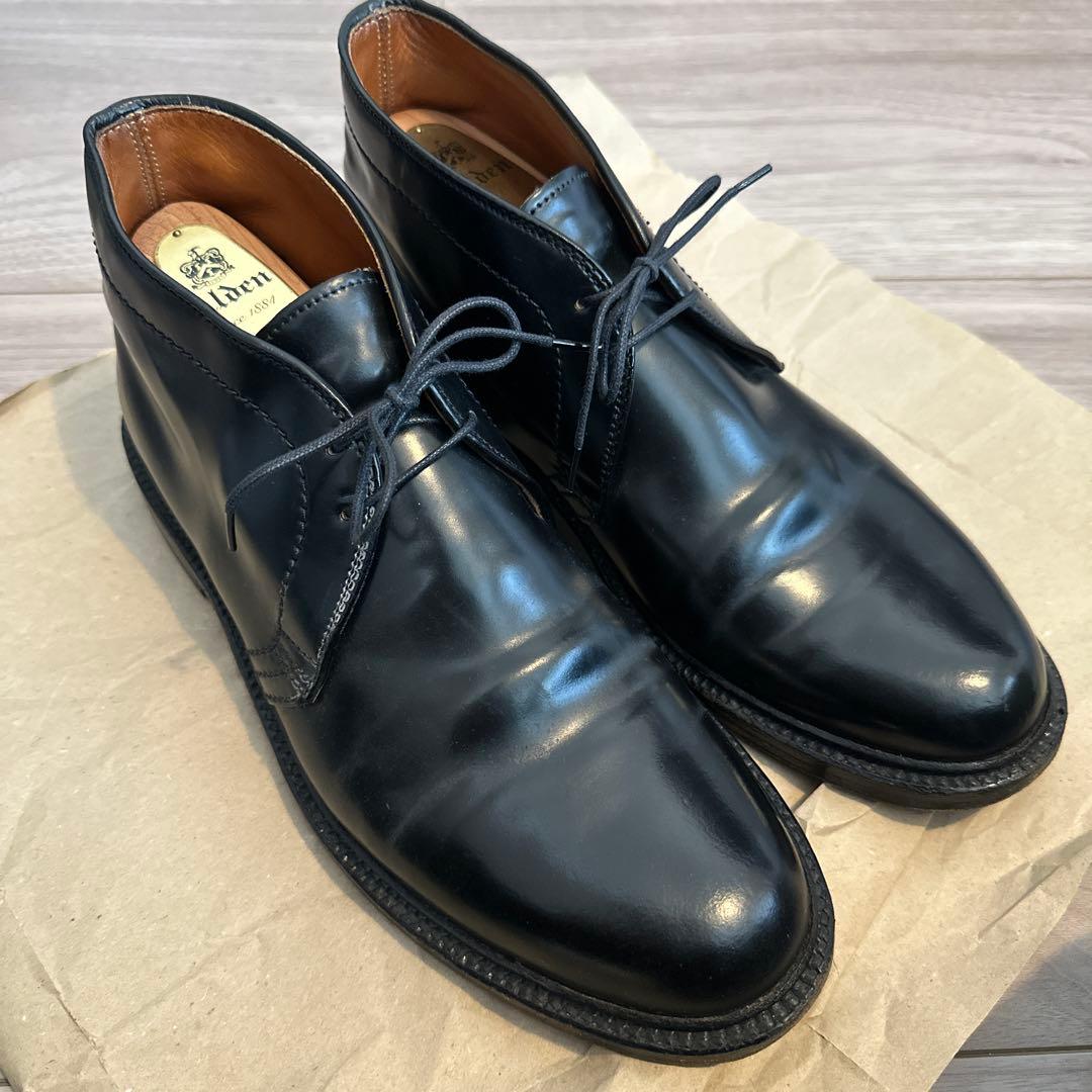 Alden チャッカブーツ 1340黒コードバン US8 シューツリー付