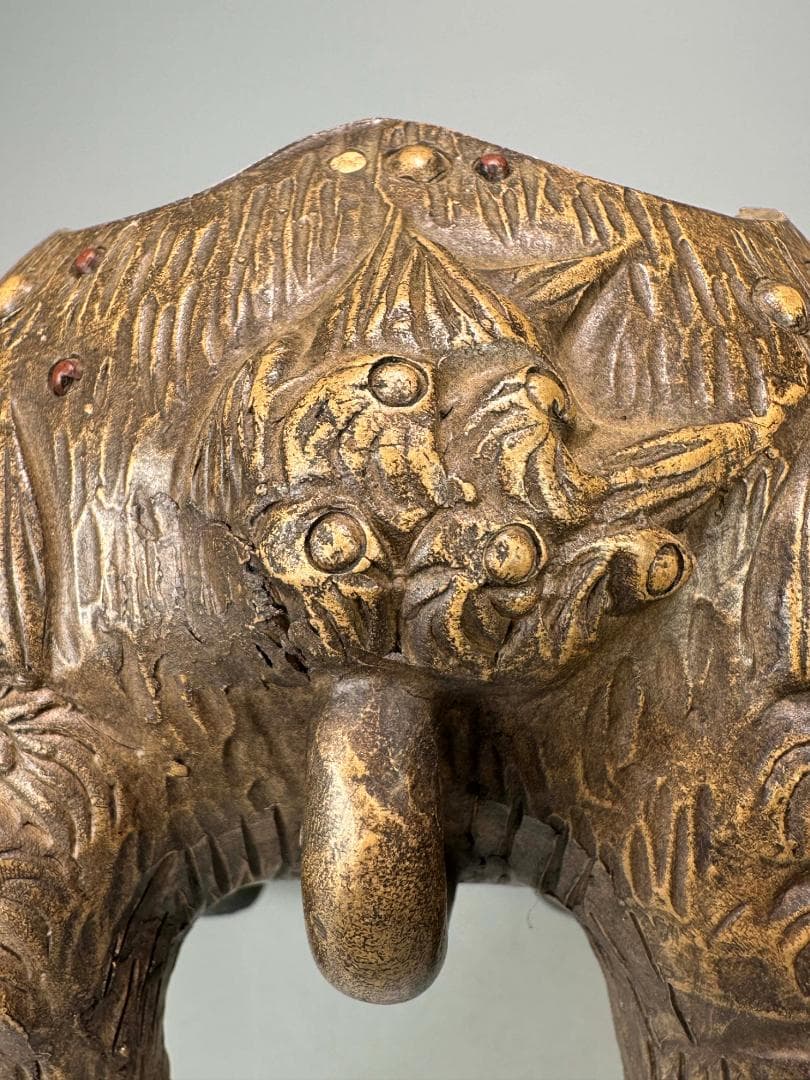 中国美術　中国宜興　紫砂　白泥　加彩紫砂獅子香炉　置物　唐物　古物