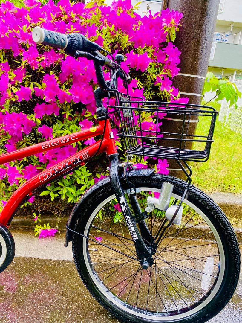 子供用自転車 オレンジ色 22インチ(125cm) バスケット付き