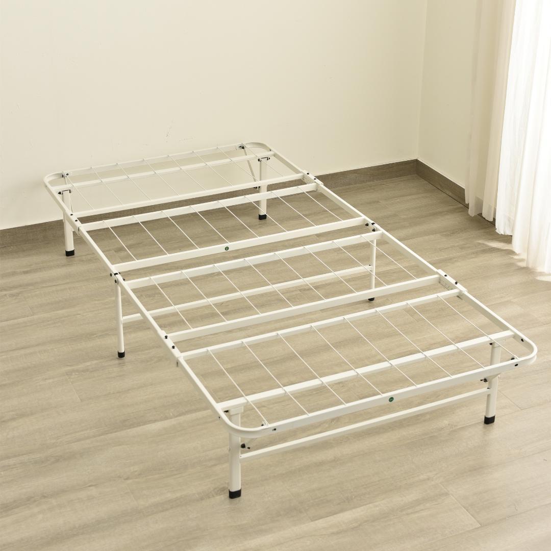 限定価格！パイプベッド 折りたたみベッド シングル 組立簡単 （S）WHITE