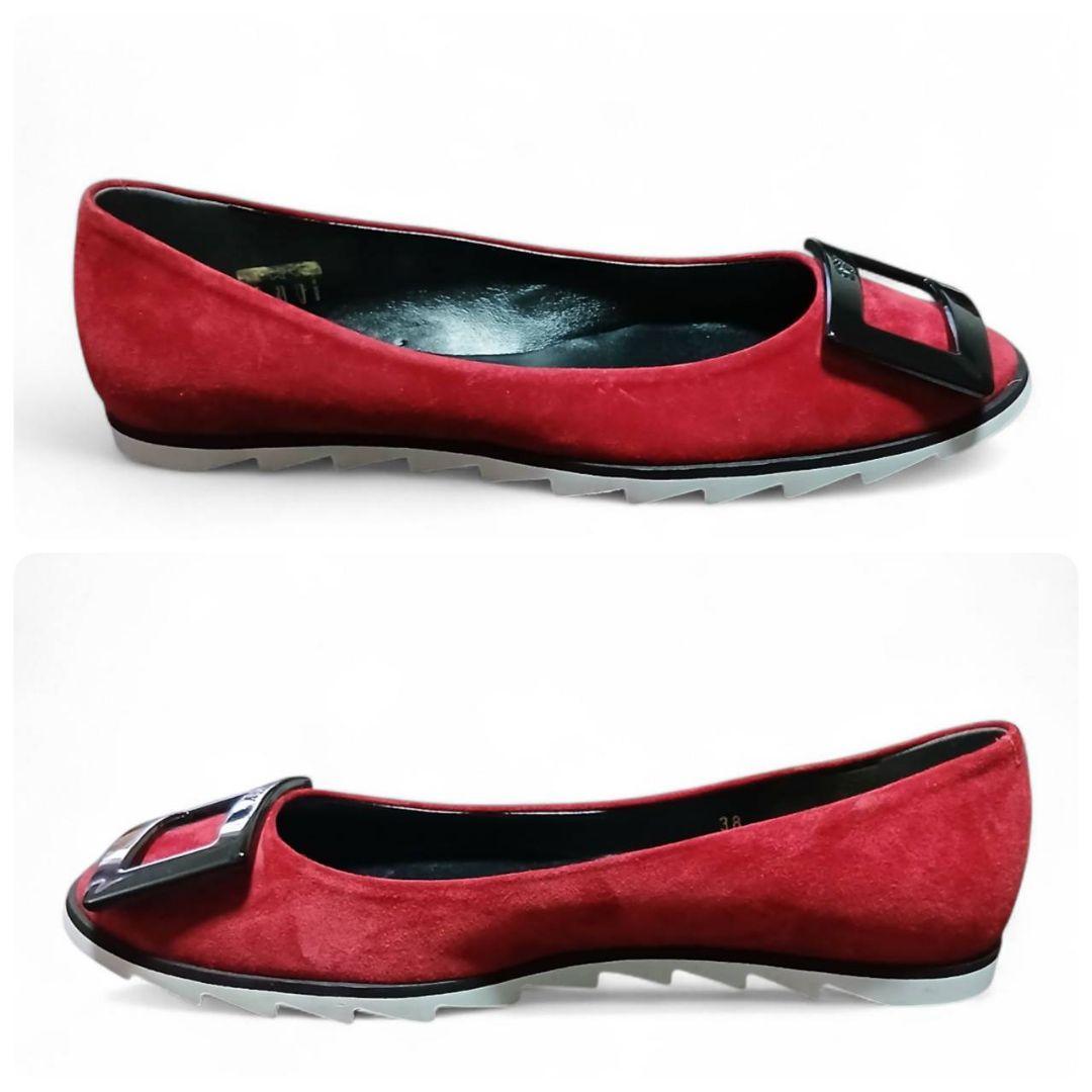 未使用級✨ロジェ ヴィヴィエ スエード パンプス 赤 レッド 38 シューズ