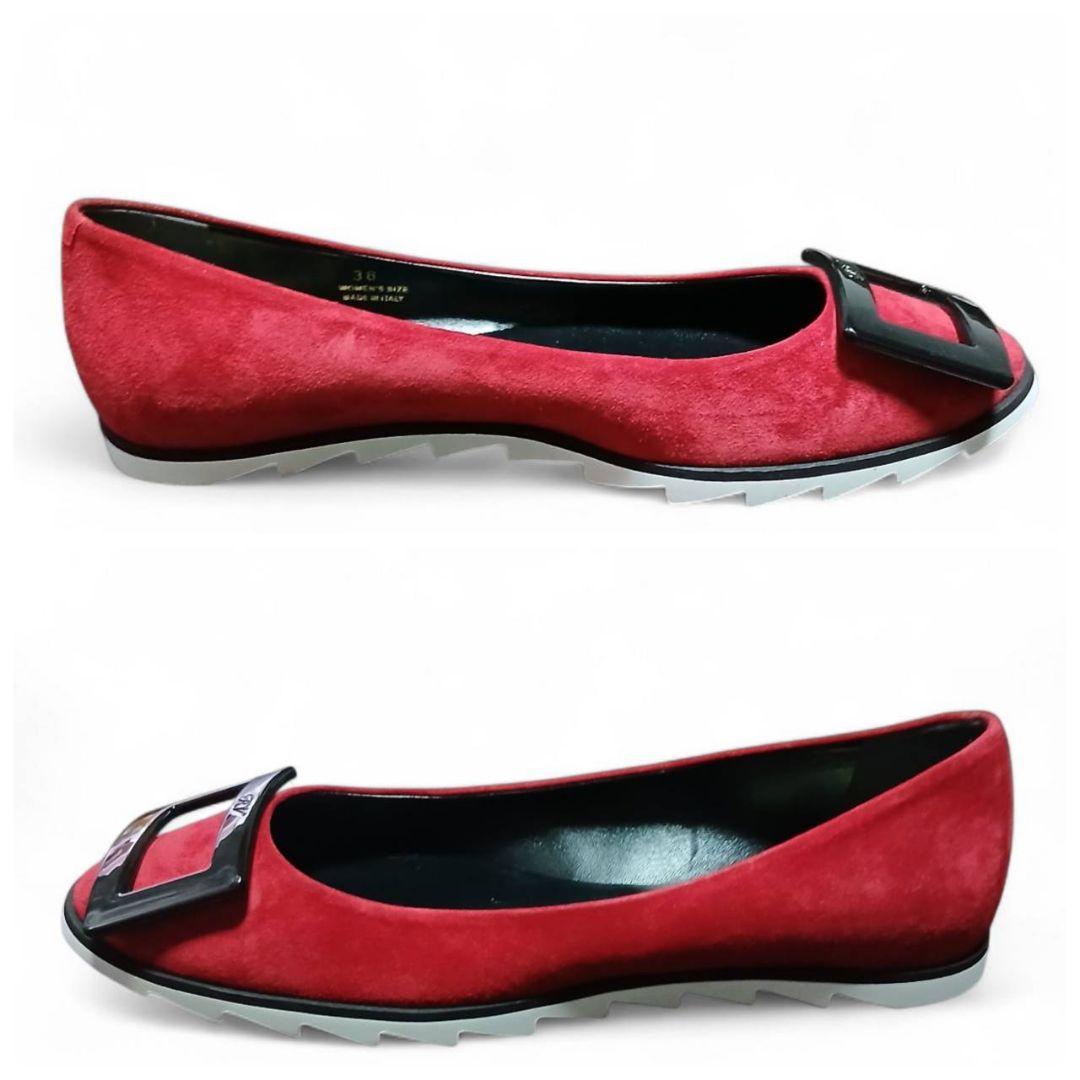 未使用級✨ロジェ ヴィヴィエ スエード パンプス 赤 レッド 38 シューズ