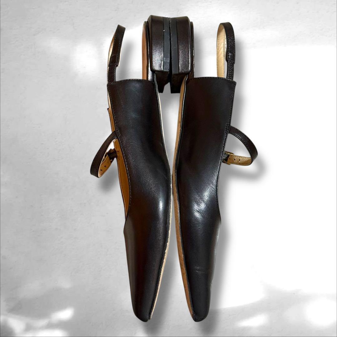 ファビオルスコーニ　ポインテッドトゥ　メリージェーン　レザー　ブラック　23㎝