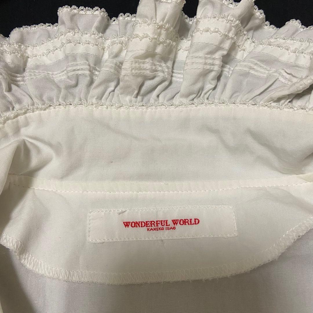 ワンダフルワールド　カネコイサオ　フリルたっぷりオーバーブラウス　ヴィンテージ