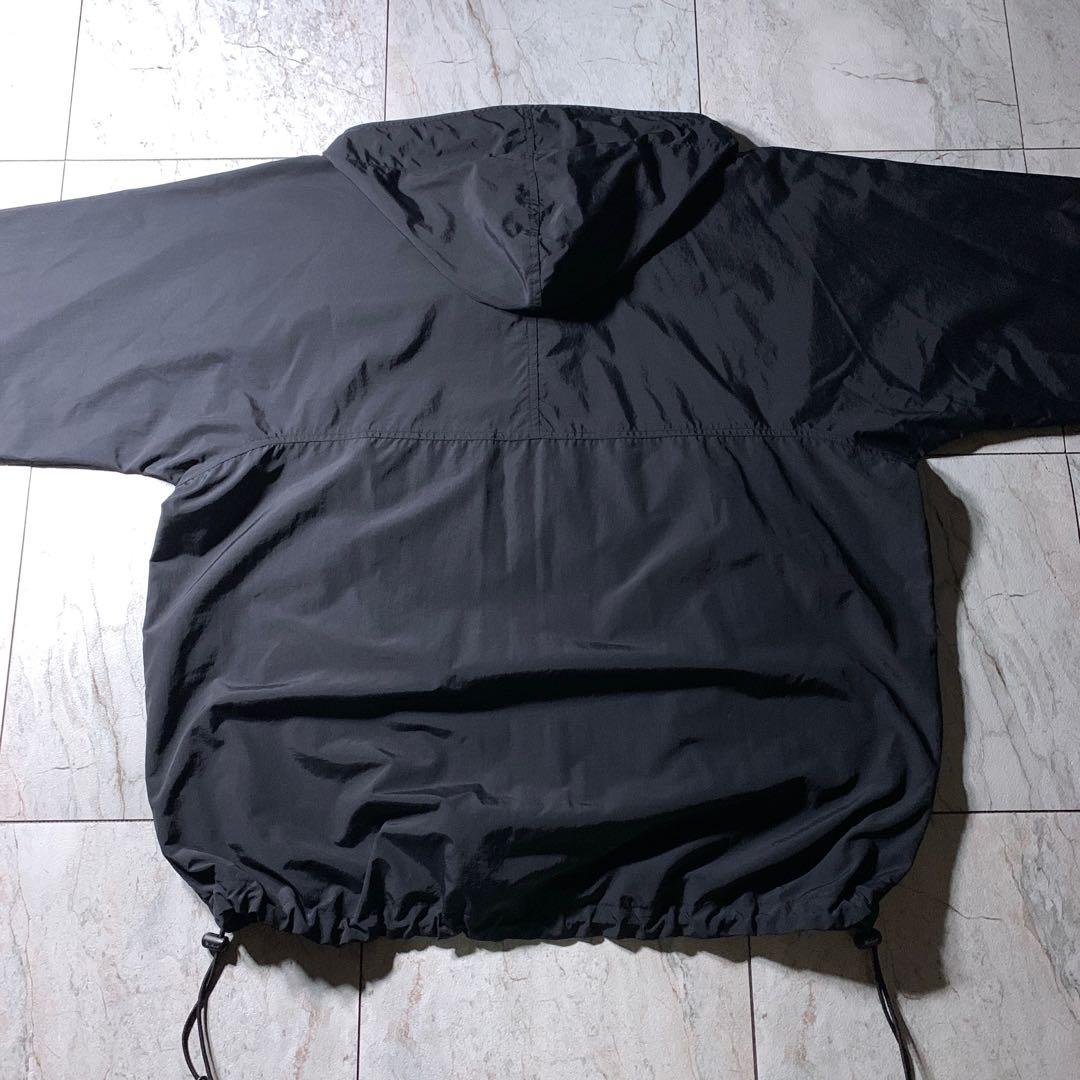 90s 00s WOOLRICH ナイロン アノラックパーカー 黒 ドローコード