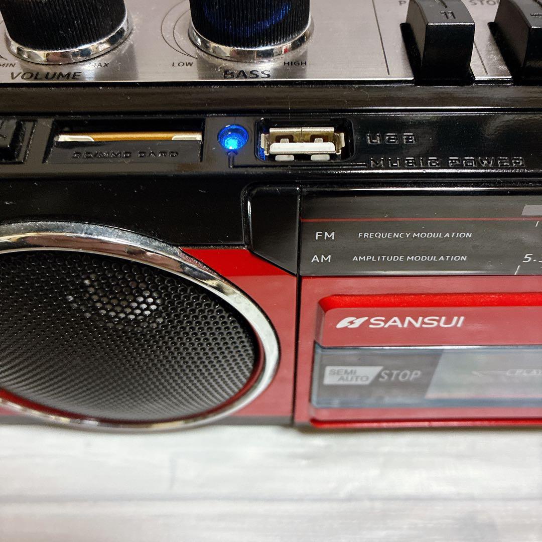 美品　SANSUI Bluetooth搭載ラジカセ SCR-B2 RD