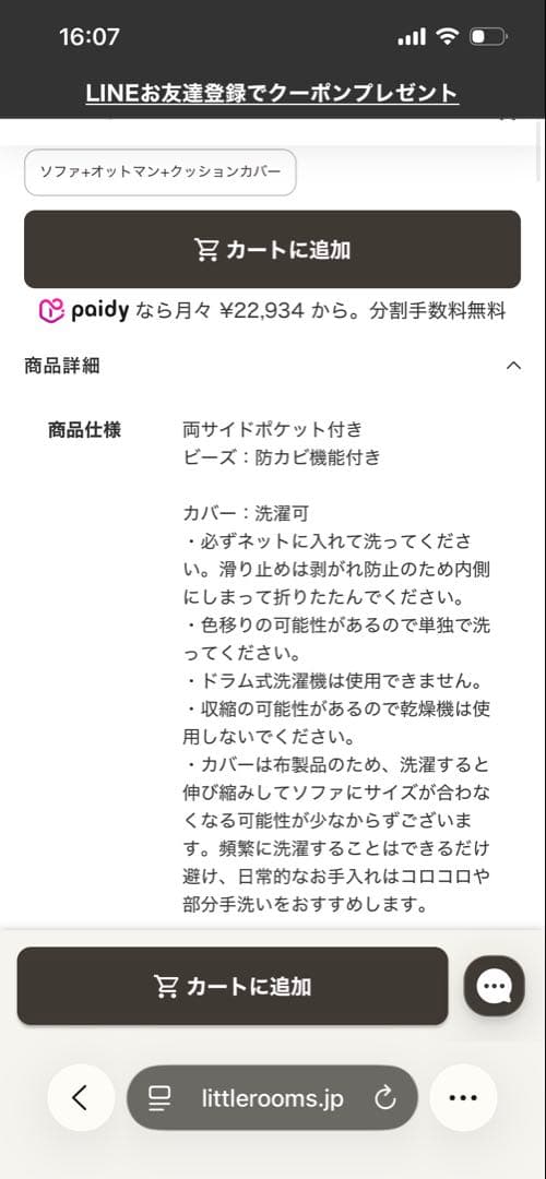 LOOSY 2人掛けビーズソファGreen グリーン