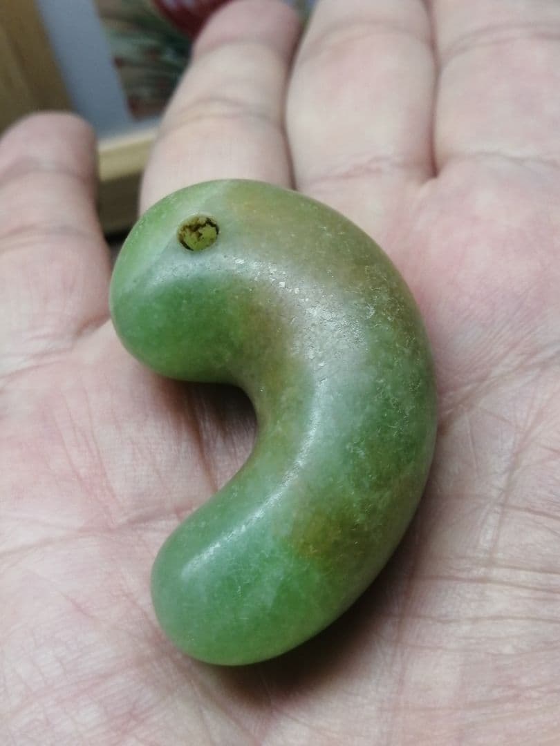 ★古墳期『糸魚川翡翠勾玉』出土品。5.0cm【超琅玕翡翠】最高峰の巨大勾玉です。