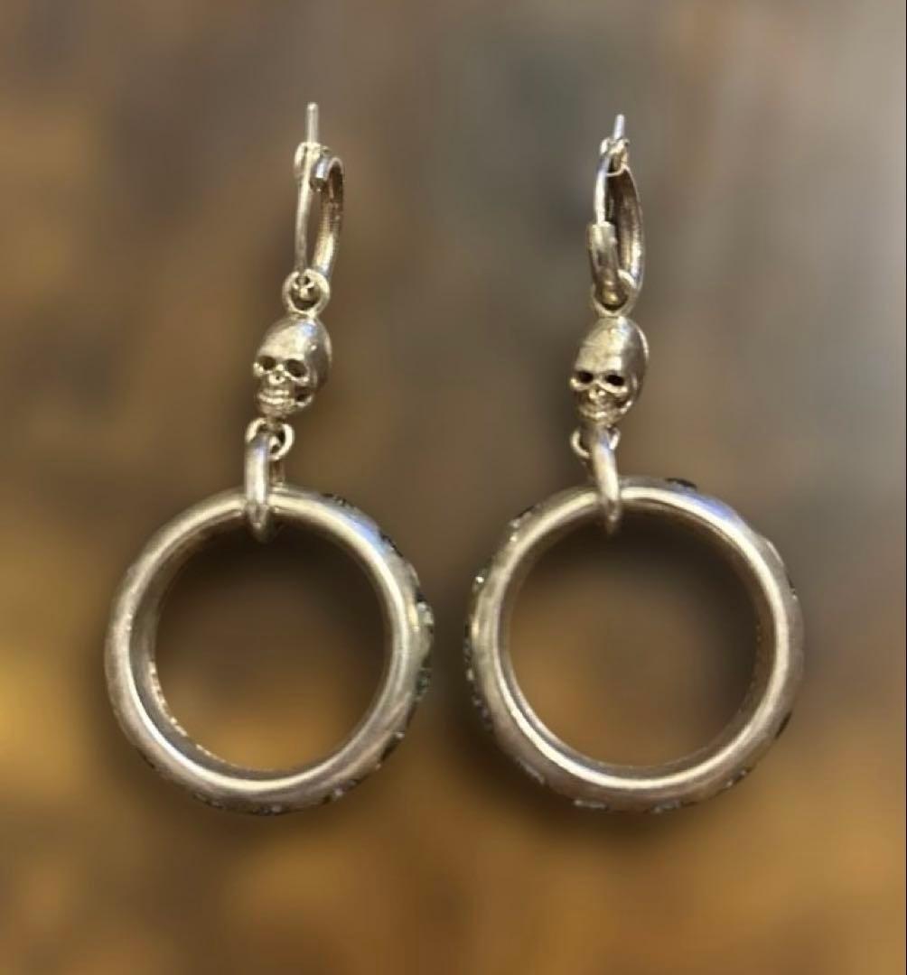 ヒステリックグラマー ドクロ スワロフスキー ピアス SV925 シルバー