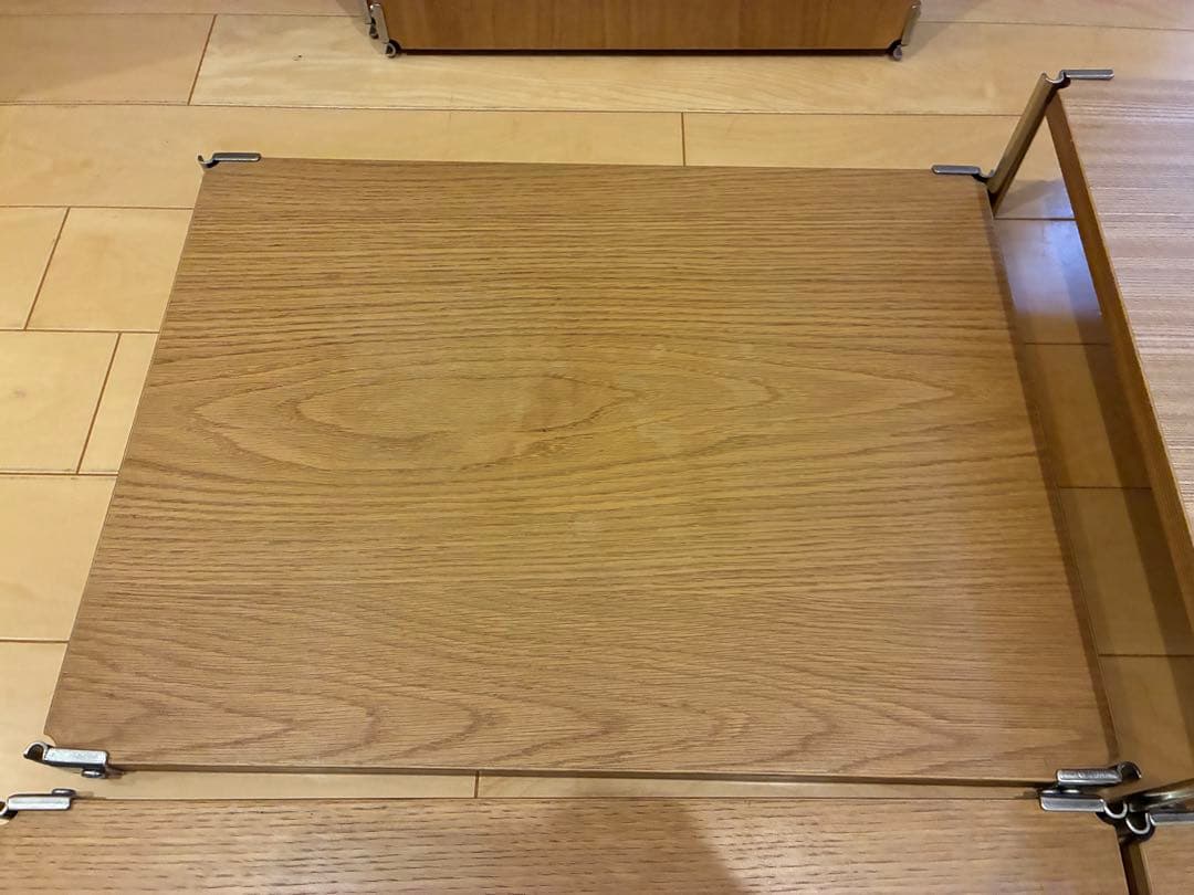 無印良品 ステンレスユニットシェルフ 追加棚 オーク材3枚タモ材1枚 幅56cm