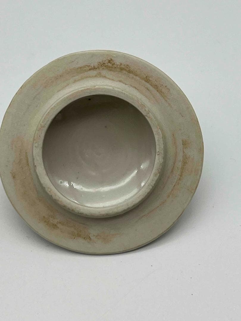 宋時代定窯　白磁刻花共蓋壺　蓋付き　茶入　茶道具　繊細　唐物(F-10)