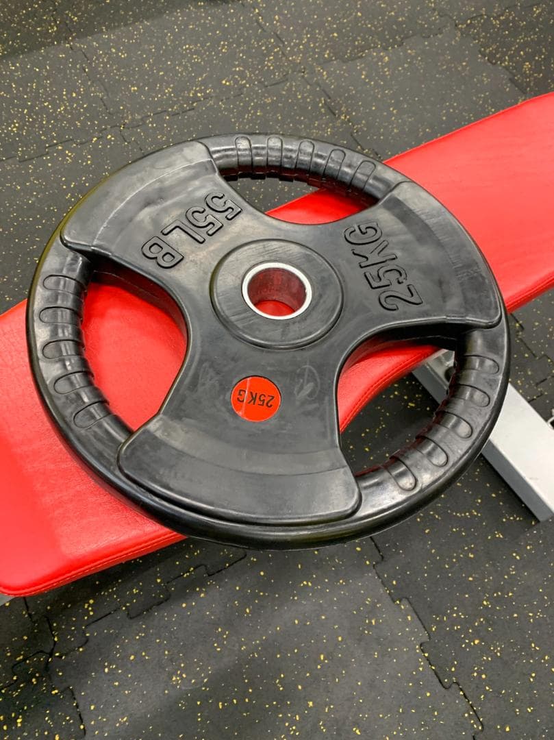 総重量100kg Φ50mm 3グリップラバープレート　計4枚SET