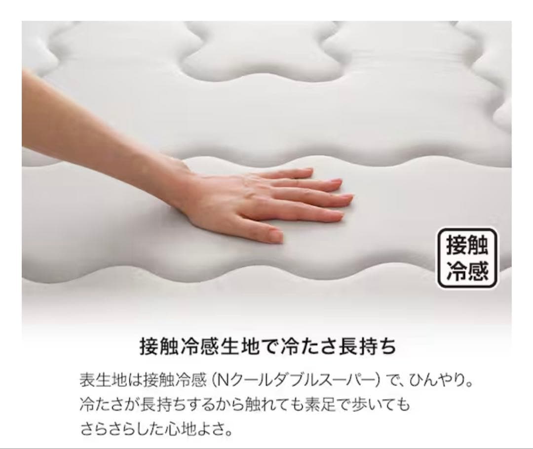 ニトリ　極厚30mmウレタン入り 接触冷感+持続冷感+防汚加工+防音ラグNクール