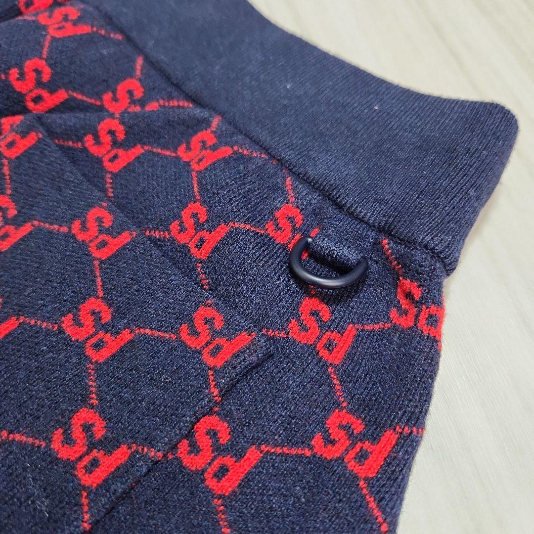 新品未使用☆sandie☆ゴルフ総ロゴニットベストスカートセットアップ紺赤上下M