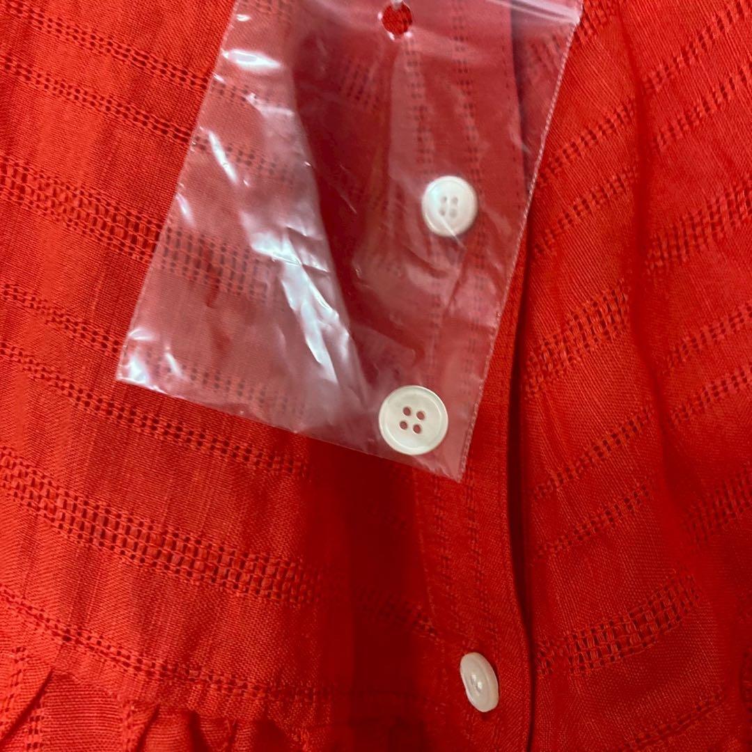 新品未使用 23区 ニジュウサンク シャツ L相当 赤 スタンドカラー 長袖
