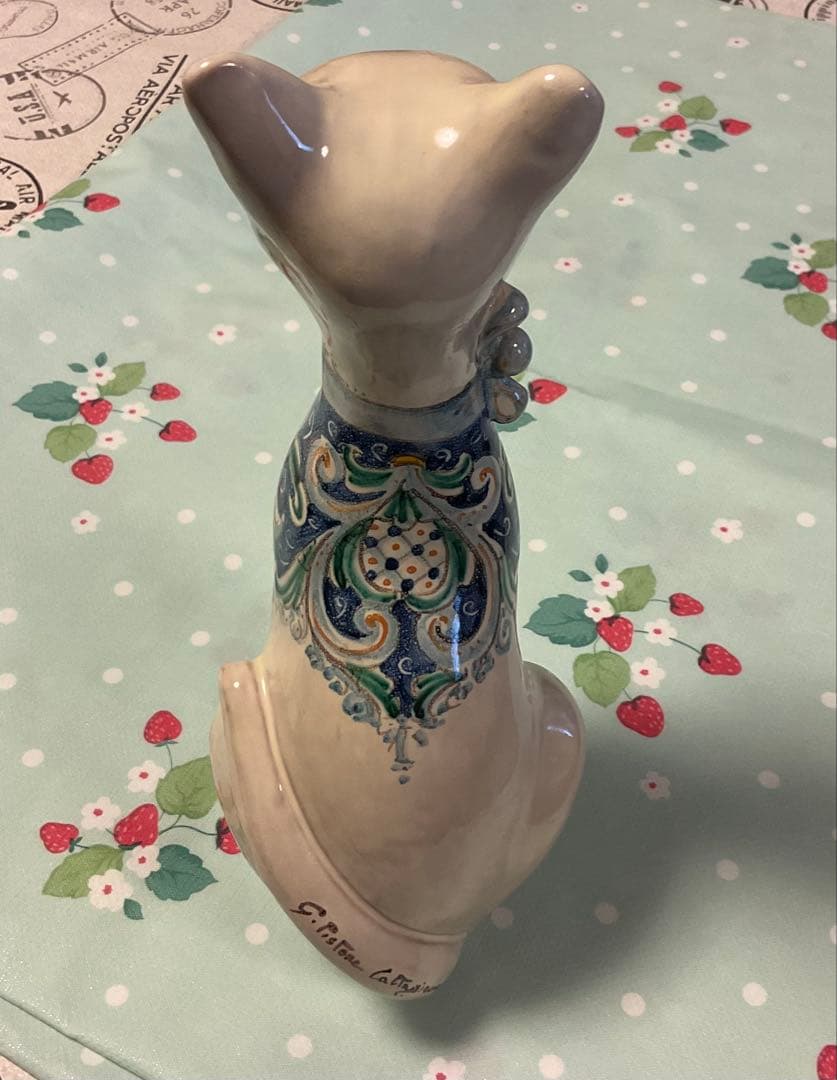 【シチリア伝統工芸品】陶器製 猫の置物