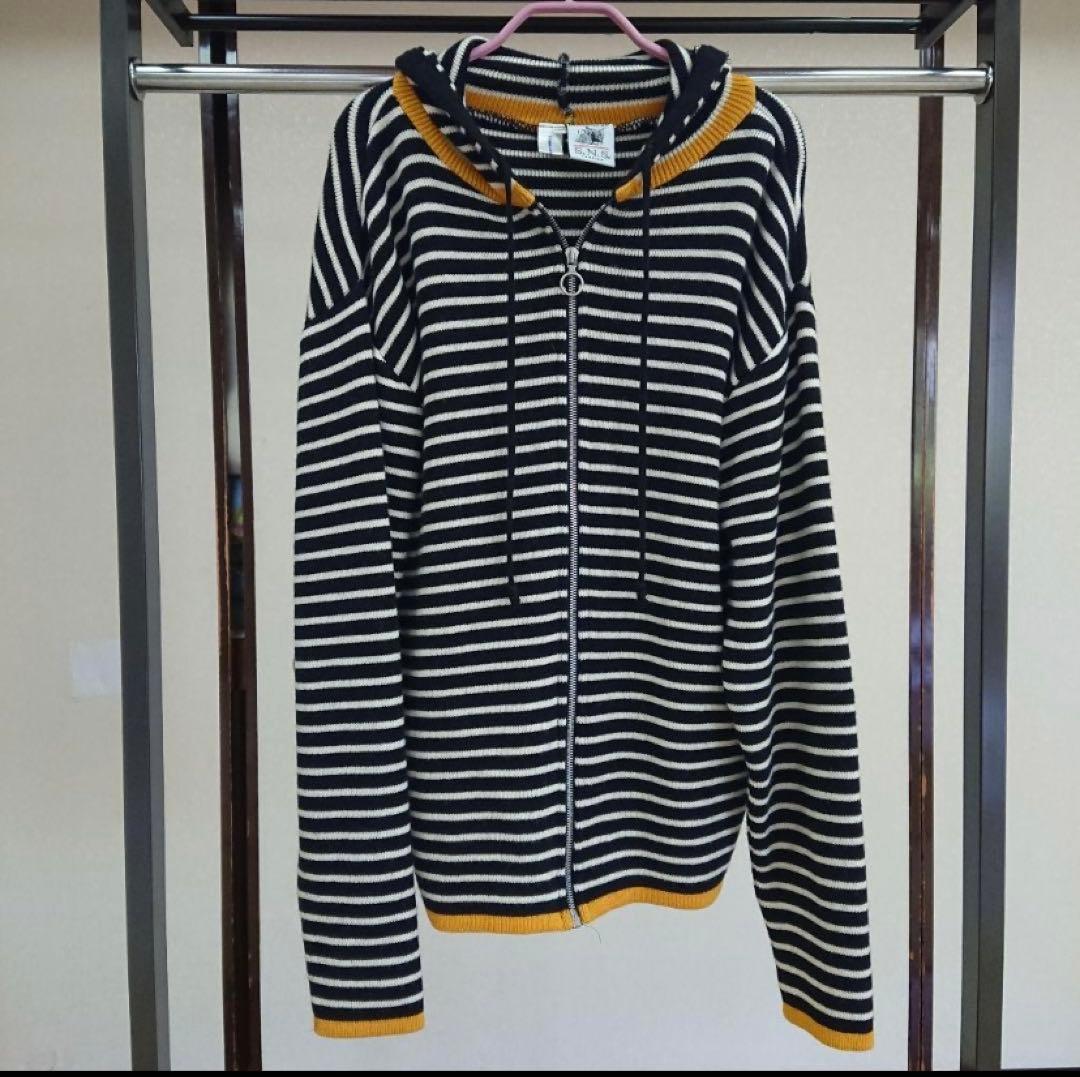 コムデギャルソン　ボーダー　ニット　フーディー