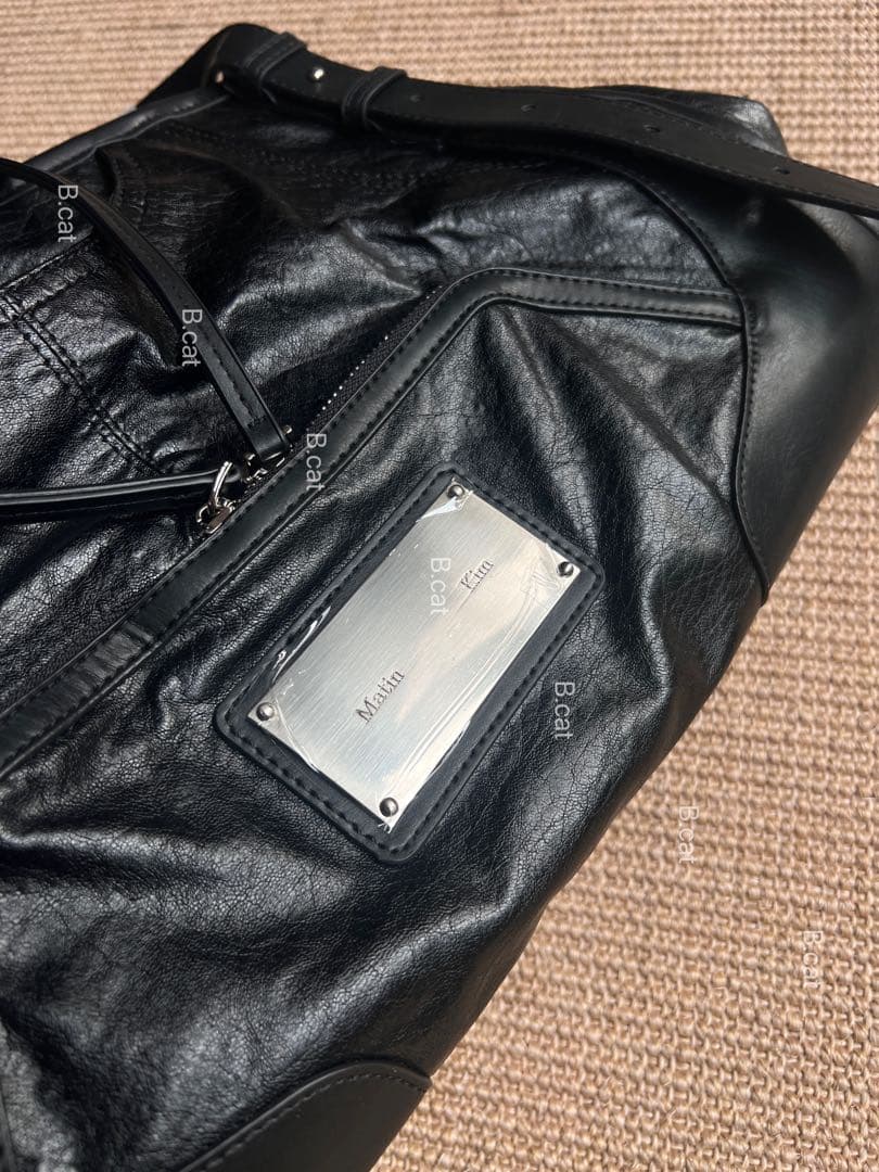 Matin Kim 黒 レザー ショルダーバッグboo