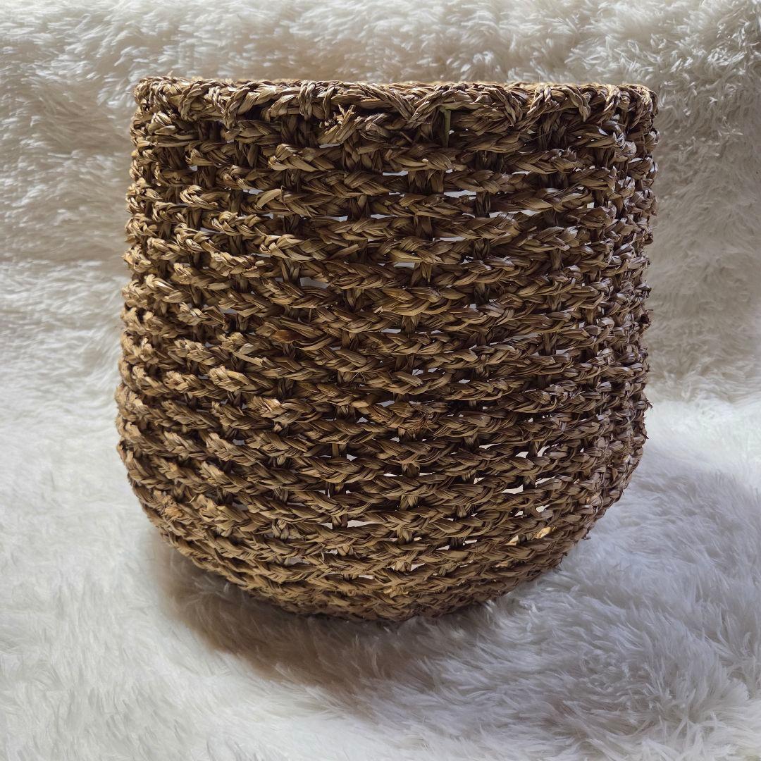 天然素材 円筒形 プランターカバー　特大50×40