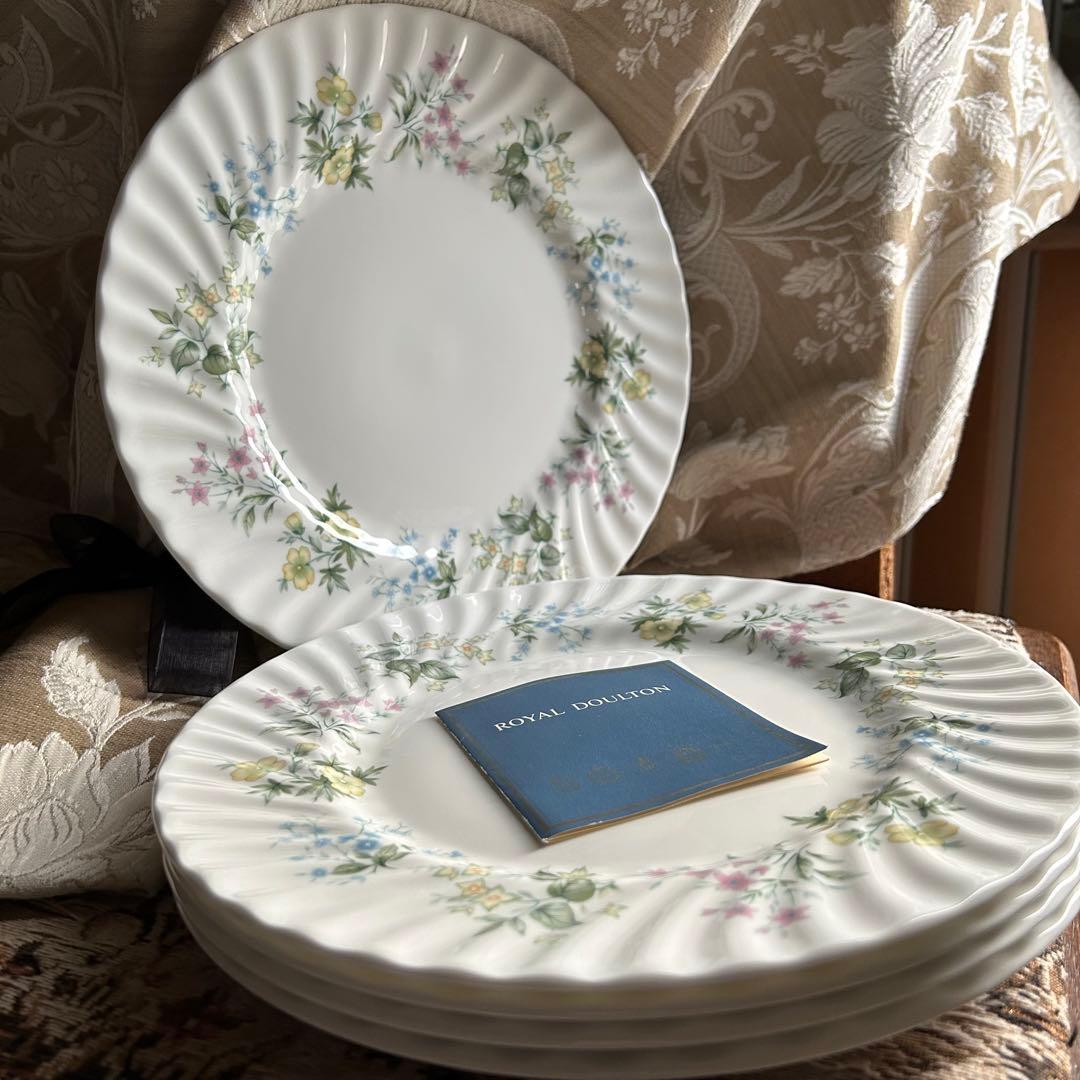 新品 英国製 MINTON SpringValley可憐な春花のディナー大皿5枚