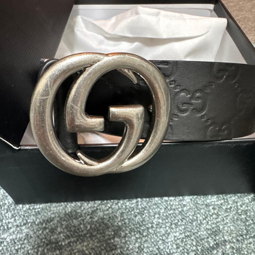 GUCCI ブラックレザーベルトとTシャツセット