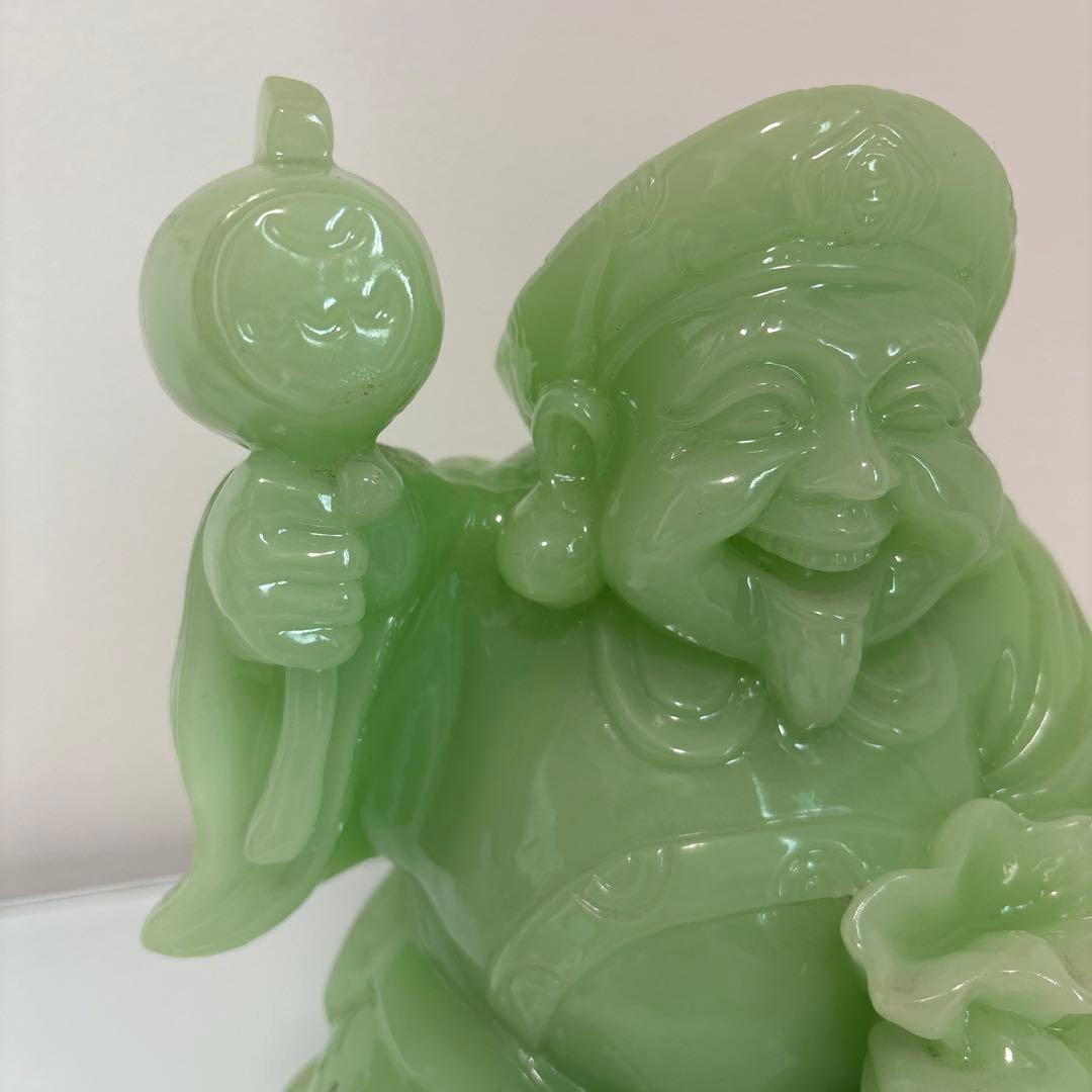 希少　大黒天　翡翠　グリーン　七福神　縁起物　置物　商売繁盛　金運 打ち出の小槌