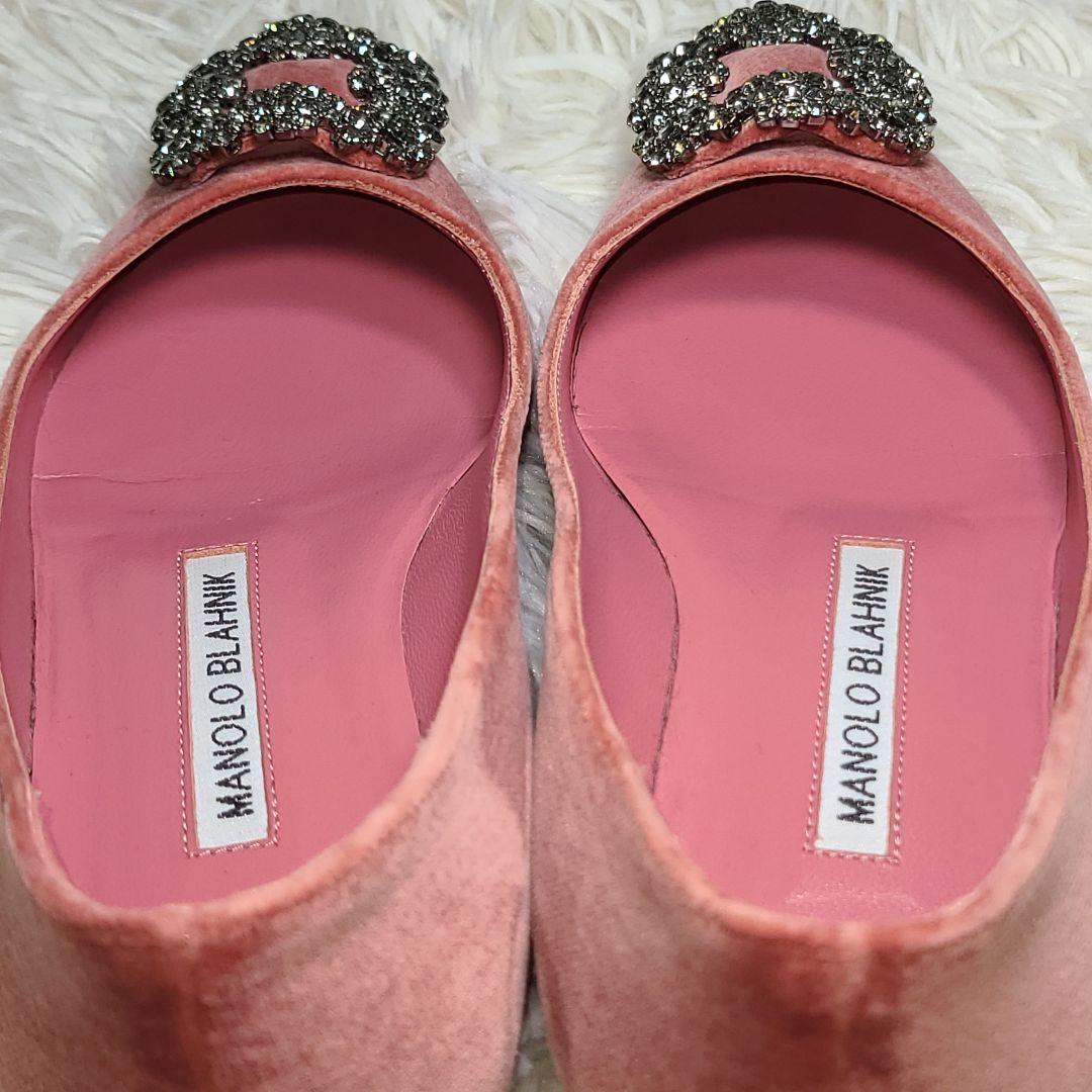 希少サイズ33【マロノブラニク】ハンギシ　フラット　ベルベットピンク