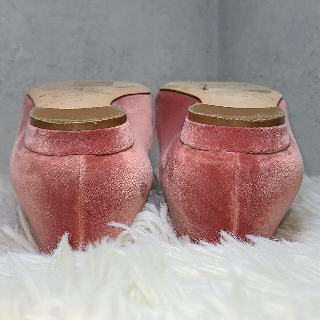 希少サイズ33【マロノブラニク】ハンギシ　フラット　ベルベットピンク