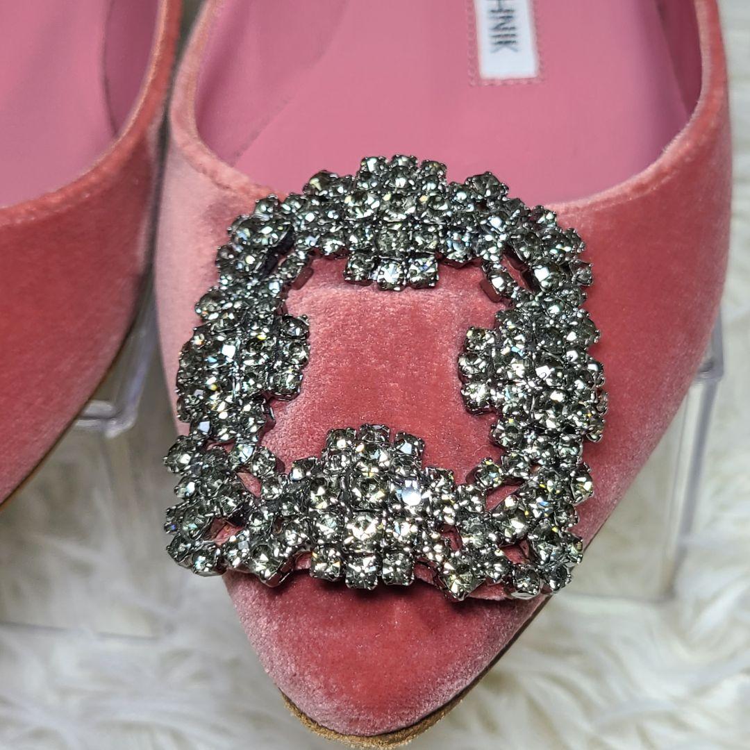 希少サイズ33【マロノブラニク】ハンギシ　フラット　ベルベットピンク