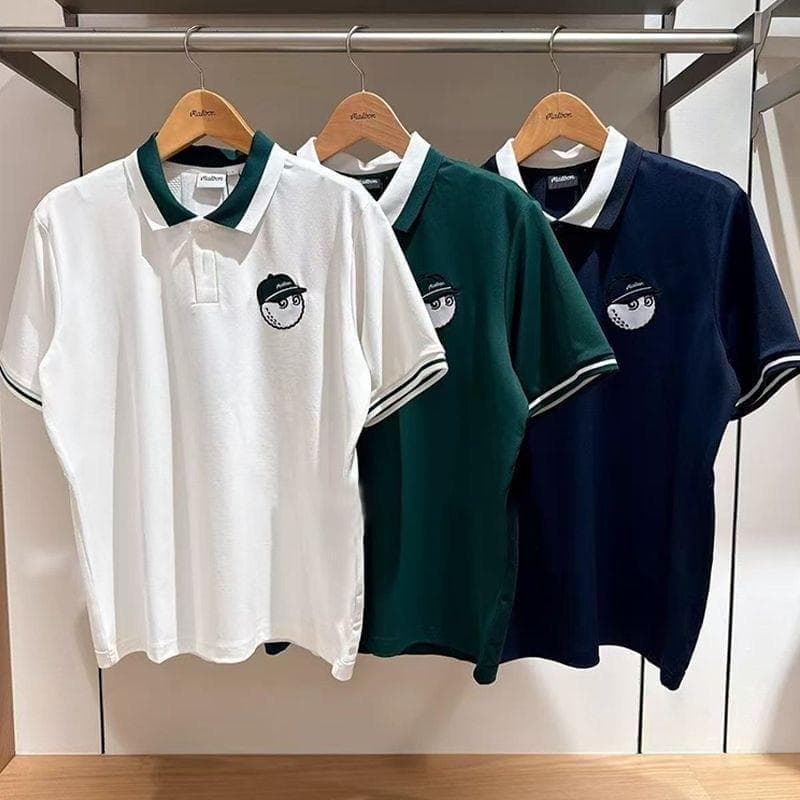 マルボンゴルフ ポロシャツ malbon golf メンズ シャツ 半袖 紺色M